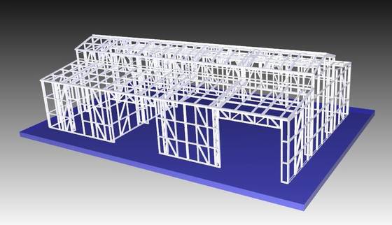 Fireproof Light Steel Frame Metal Prefab Car Shed With Steel Sheet Cladding Park home