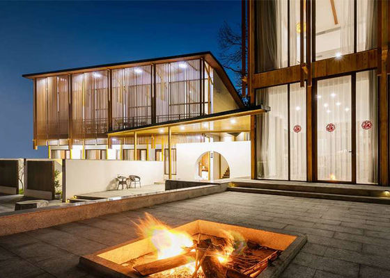 Ελαφρύ Χάλυβα Φρέμα Προσυσκευασμένο Ξενοδοχείο Πολυοικογενειακά Σπίτια Δύο ορόφους Σπίτια γρήγορης συναρμολόγησης