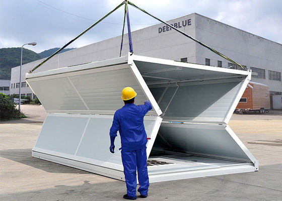 Φτηνό 20FT 40FT Prefab πτυσσόμενο επίπεδο σπίτι εμπορευματοκιβωτίων πακέτων μορφωματικό διπλώνοντας ως υπόστεγο έκτακτης ανάγκης