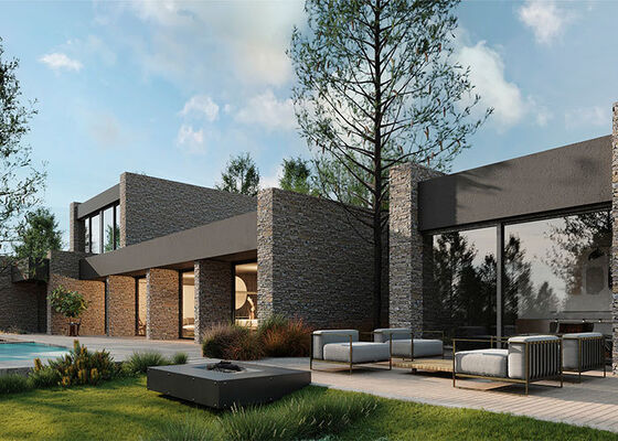 Πιστοποίηση ICC-ES Πολυτελής Μονοκατοικία Modular Σύγχρονο Προκατασκευασμένο Κιτ Ελαφρού Χάλυβα