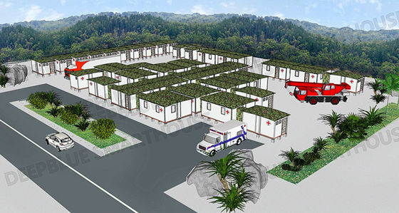 Βαθιά μπλε αναδιπλούμενο μοντελοποιημένο σύστημα ταχείας ανάπτυξης νοσοκομείο επείγουσα στέγαση καταφύγιο απομόνωση Λωτός σπίτι