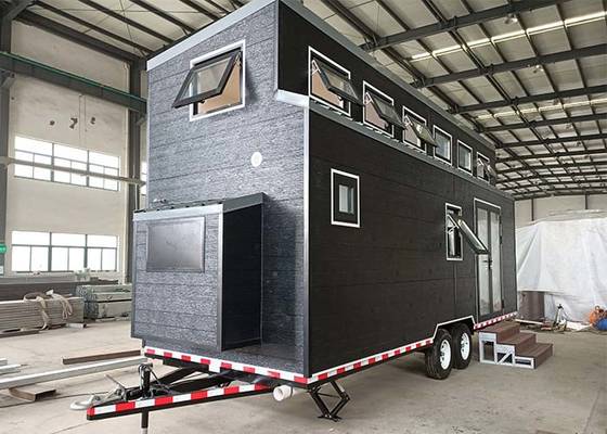 Austrilia Standard Light Steel Prefabricated Tiny House On Wheels With WPC Board Wall
